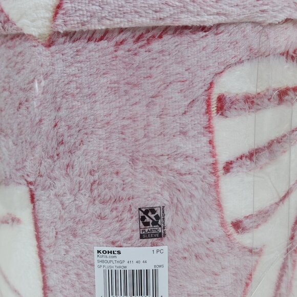 The Big One Plush Throw Blanket Faux Fur Oversized Supersoft Bow Pattern 5'x6' - Picture 8 of 10